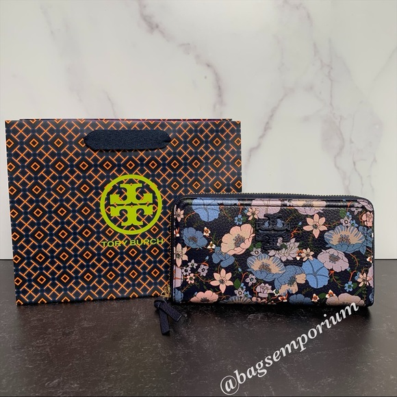 Tory Burch Thea Floral Printed Leather Wallet - Picture 4 of 12